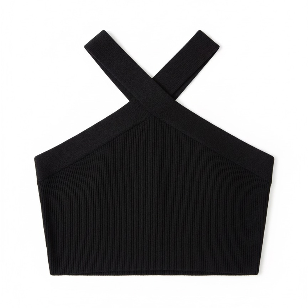 Aritzia Babaton Sculpt Knit Criss Cross Cropped Tank Black Size XS